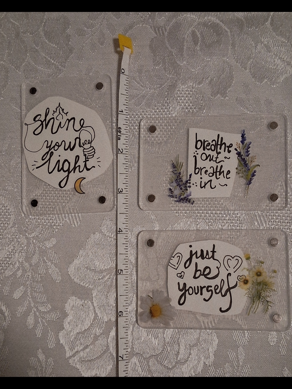 Hand Crafted Floral Inspirational Affirmation Magnets - Picture 2 of 5